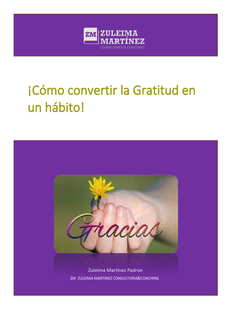 Guia Como Convertir La Gratitud En Un Habito Pdf Gratitud Felicidad