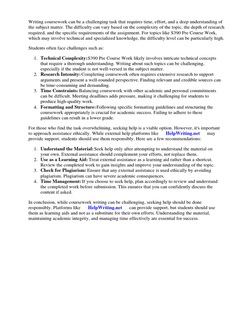 s390 Pre Course Work Answers | PDF | Plagiarism | Understanding