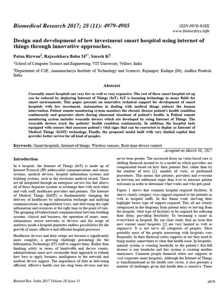 IoT-Powered Affordable Smart Hospitals | PDF | Internet Of Things ...