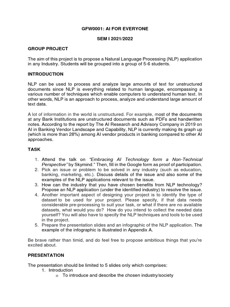 Group Project GFW0001 2021 | PDF | Artificial Intelligence ...