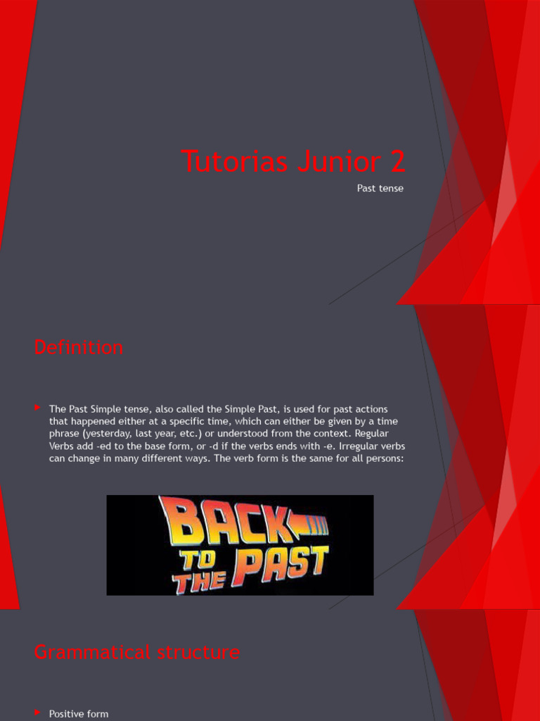 Tutorias junior 2 past simple pdf verb grammatical tense