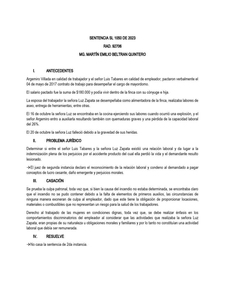 Sentencia SL 1050 de 2023 | PDF