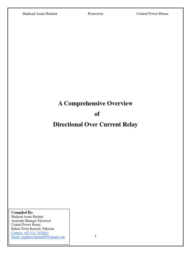 Overview of Directional Overcurrent Relays | PDF | Relay | Electrical ...