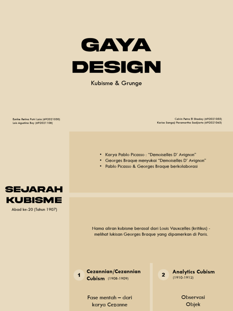 Gaya Design Kubisme & Grunge | PDF