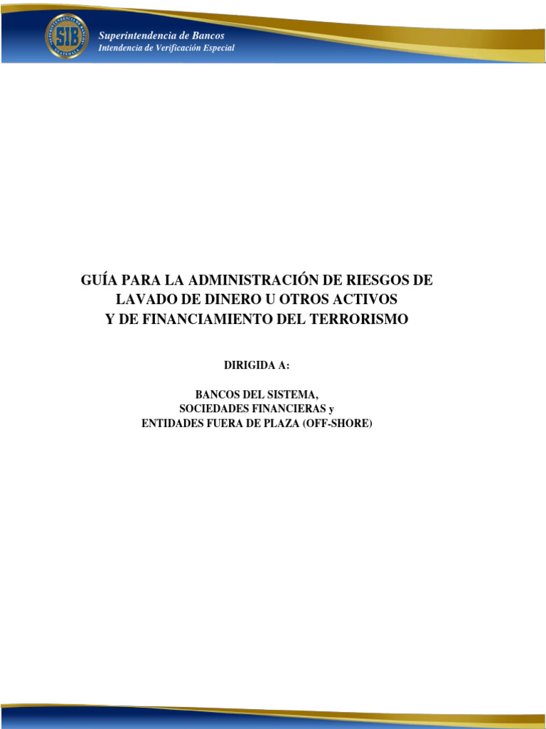 Guía de Riesgos de Lavado de Dinero y FT | PDF | Bancos | Riesgo