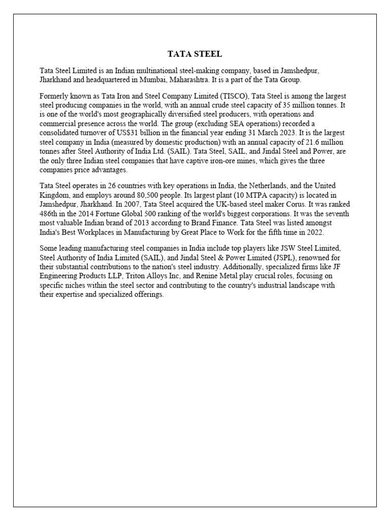 TATA STEEL ANNUAL REPORT 2024 25 PDF FREE DOWNLOAD INDIA visual data 8