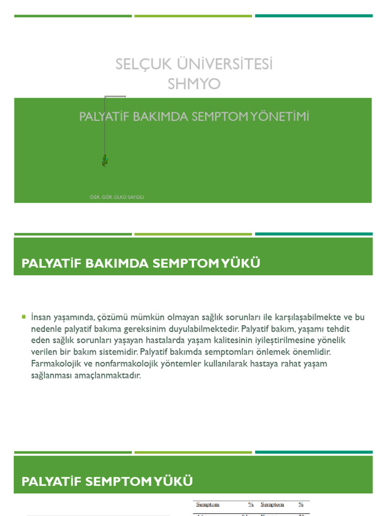 Palyatif Bakımda Semptom Yönetimi | PDF
