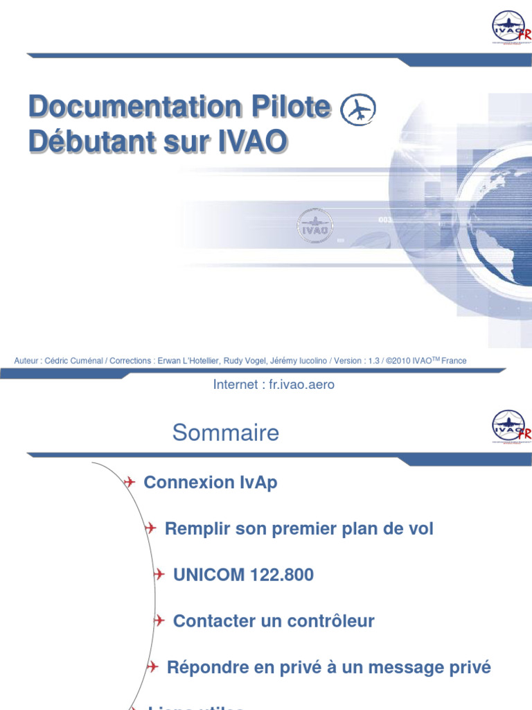 Guide du pilote débutant sur IVAO | PDF | Chat en ligne | Aéroport