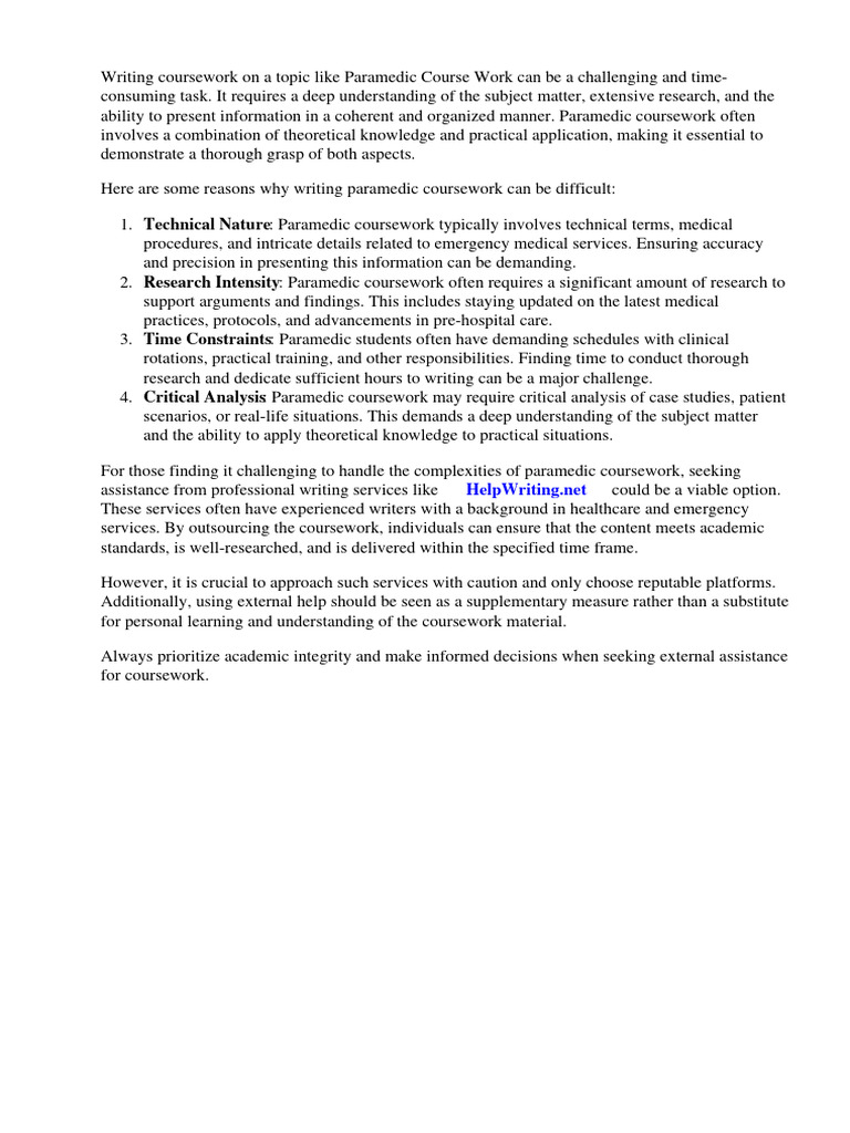 DUT PARAMEDIC COURSE REQUIREMENTS PDF intelligence overview