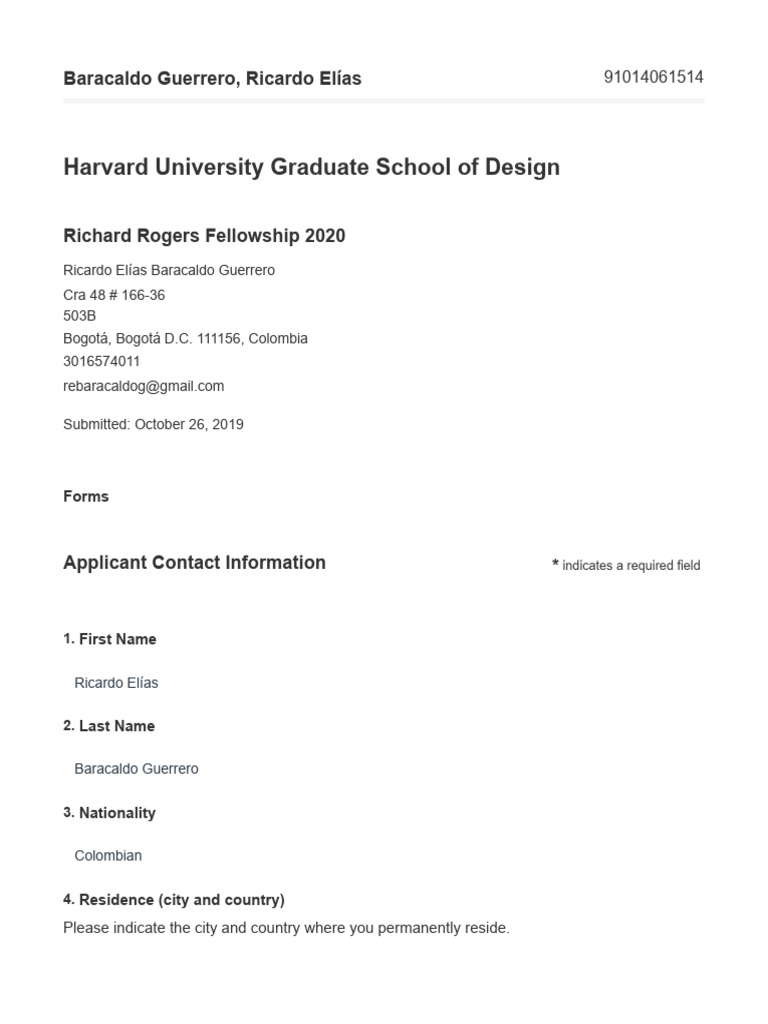 Harvard University Graduate School of Design SlideRoom Submission PDF
