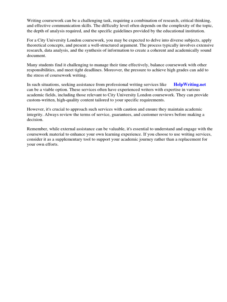 City University London Coursework Guide | PDF | University | Engineering