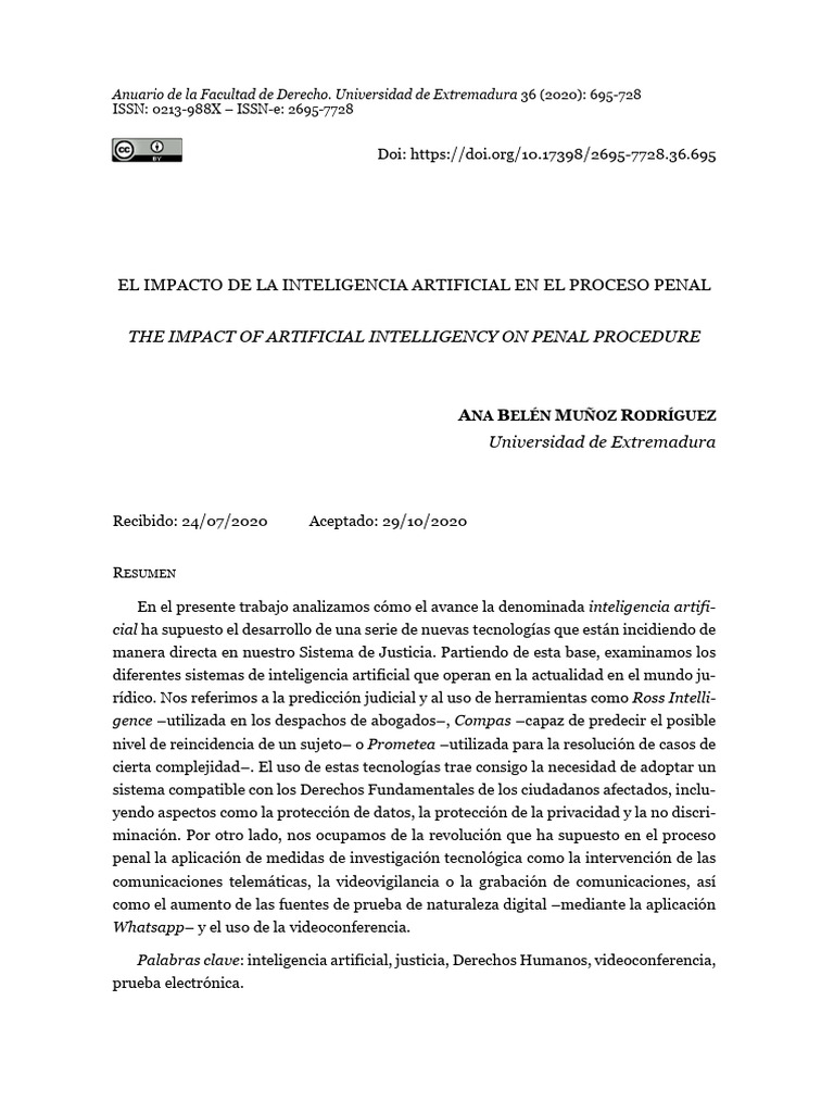 Impacto de la IA en el Proceso Penal | PDF | Inteligencia artificial ...