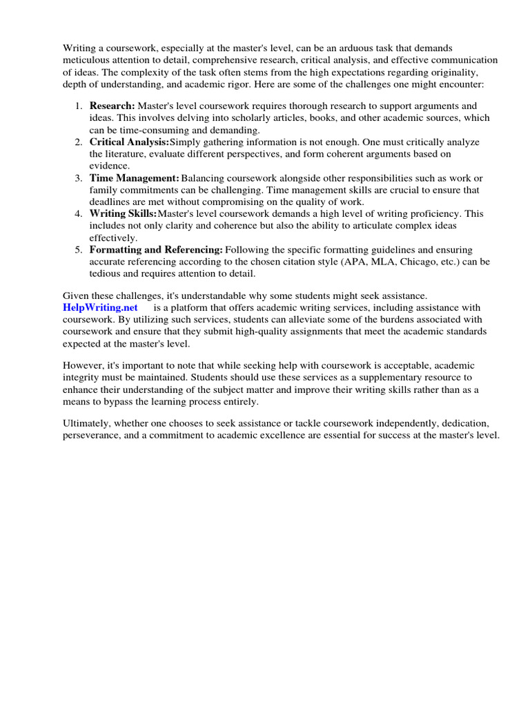 Master's Coursework Challenges & Solutions | PDF | Thesis ...