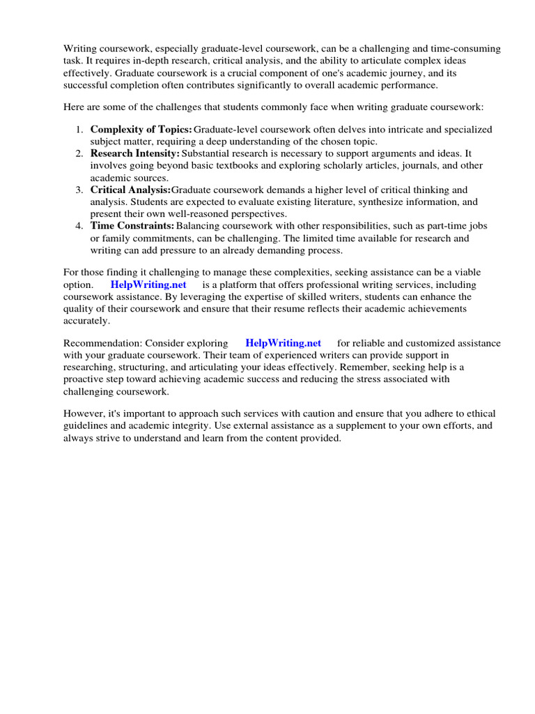 Graduate Coursework On Resume | PDF | Résumé | Critical Thinking