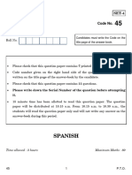 CBSE Class 10 Spanish Question Paper 2019