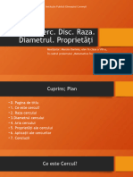 Cerc. Disc. Raza. Diametrul. Proprietăți