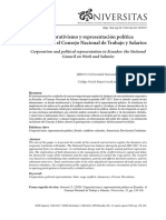 Corporativismo y Representación Política en Ecuador: El Consejo Nacional de Trabajo y Salarios