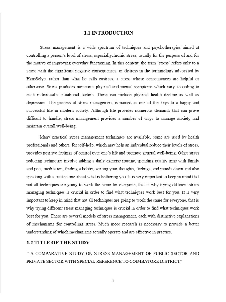 VISHNU - NV (202AC0404) A Comparative Study On Stress Management of ...