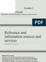 Reference Sources and Services Lecture 1
