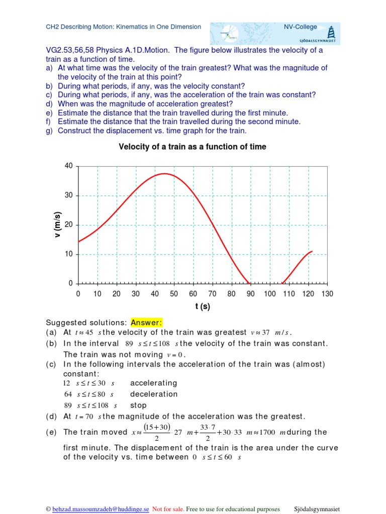 Kinematics of Train Motion Analysis | PDF
