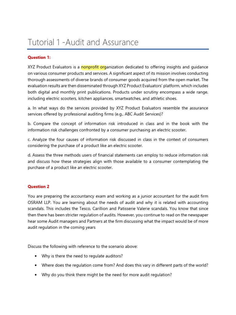 Audit and Assurance Evaluation Guide | PDF | Audit | Risk