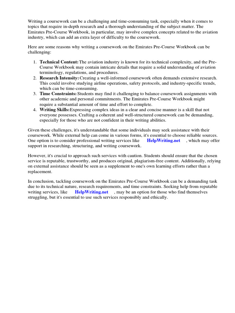 Emirates pre course workbook download free pdf brand social media