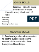 Skills Types of Reading Paragraph Development