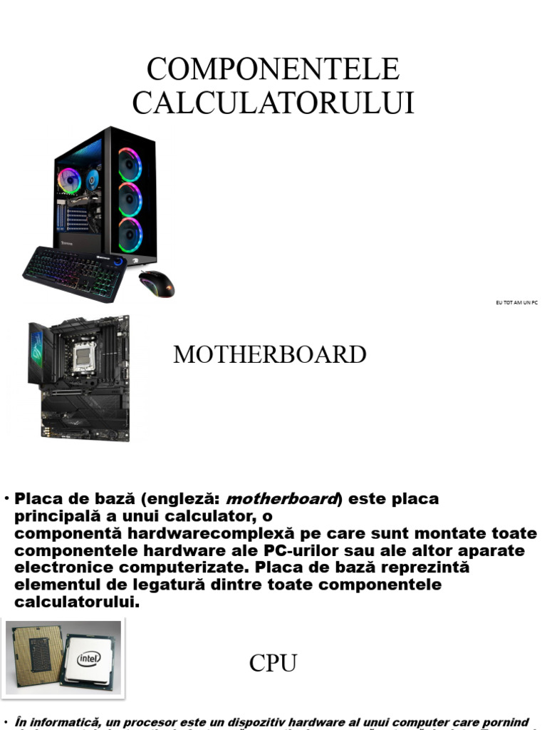 Componentele Calculatorului | PDF