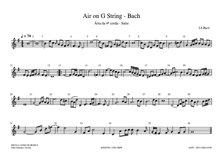 Air On G String Bach HZ C | PDF
