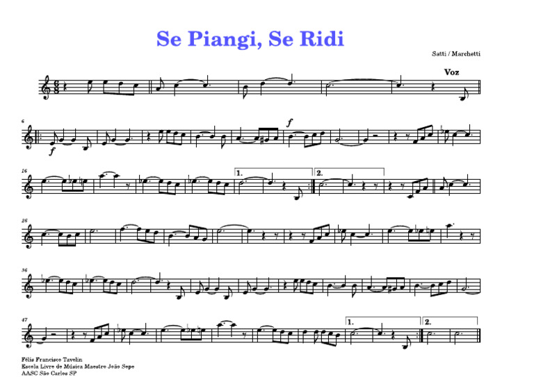Se Piangi, Se Ridi HZ C | PDF