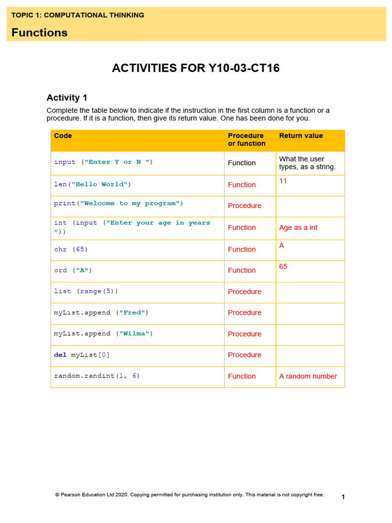 Y10 C3 CT16 Activities | PDF | Computer Science | Computing