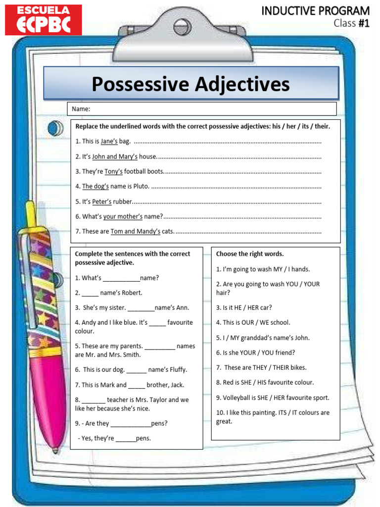 Possessive Adjectives | PDF