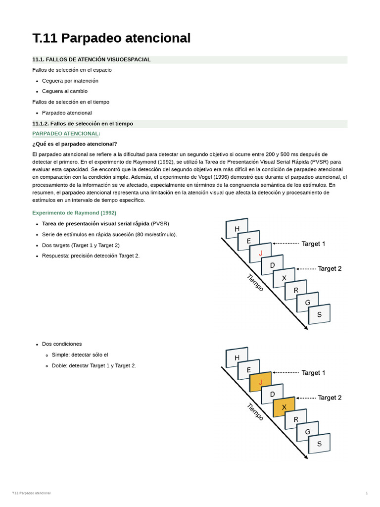 T.11 Parpadeo Atencional PDF Procesos mentales Sistema nervioso
