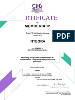 Acreditation Certificate 14781 - INTEGRA