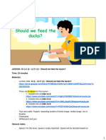 LESSON: G1,2,3 (I) - LC11 (2) - Should We Feed The Ducks? Time: 25 Minutes Materials