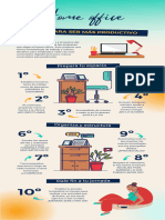 Infografía 10 Tips Home Office Moderno Estructurado Turquesa Naranja