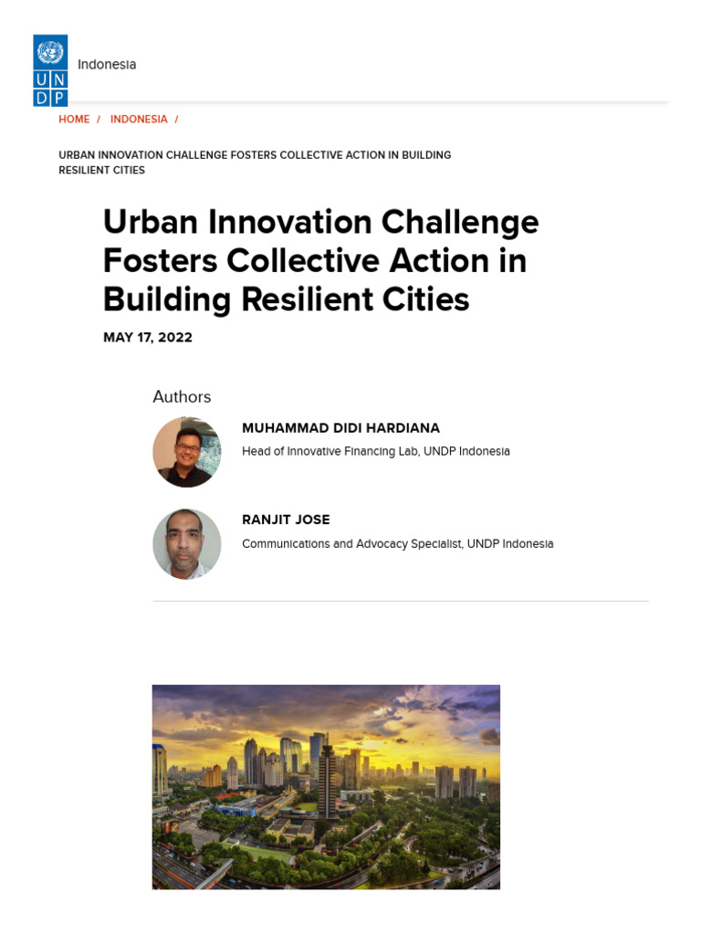 Urban Innovation for Resilient Cities | PDF | Sustainability | Innovation
