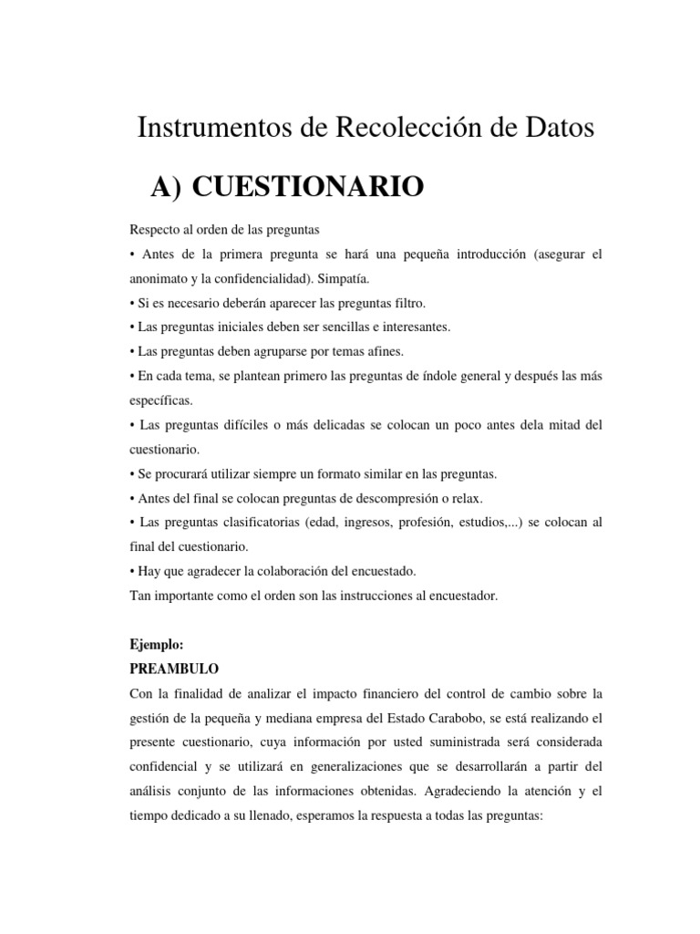 Modelos de Instrumentos de Recolección de Datos UNITEC | PDF ...