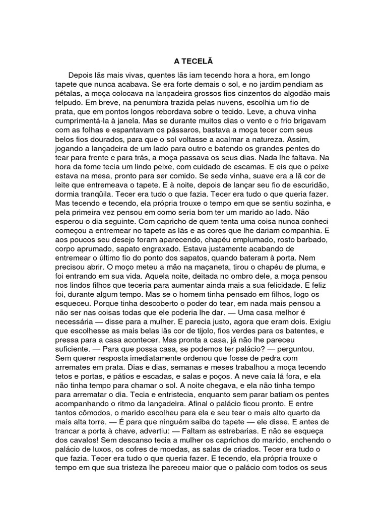 A Moça Tecelã: Conto de Transformação | PDF | Tecelagem