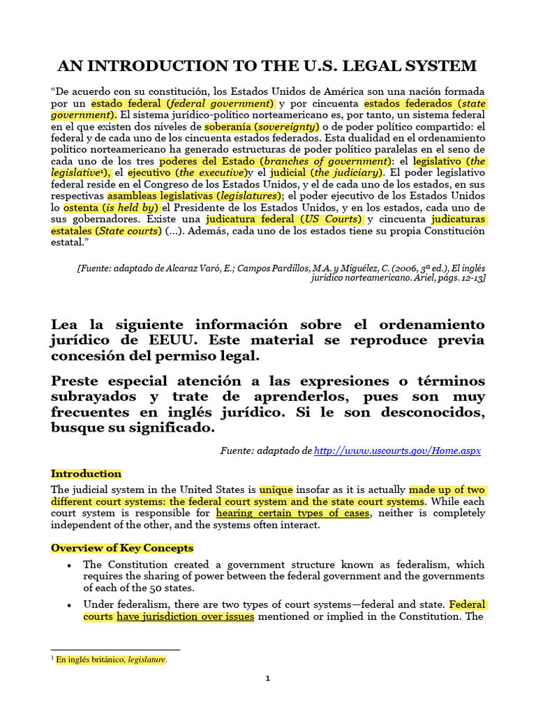 Unit 1 an introduction to the us legal system pdf