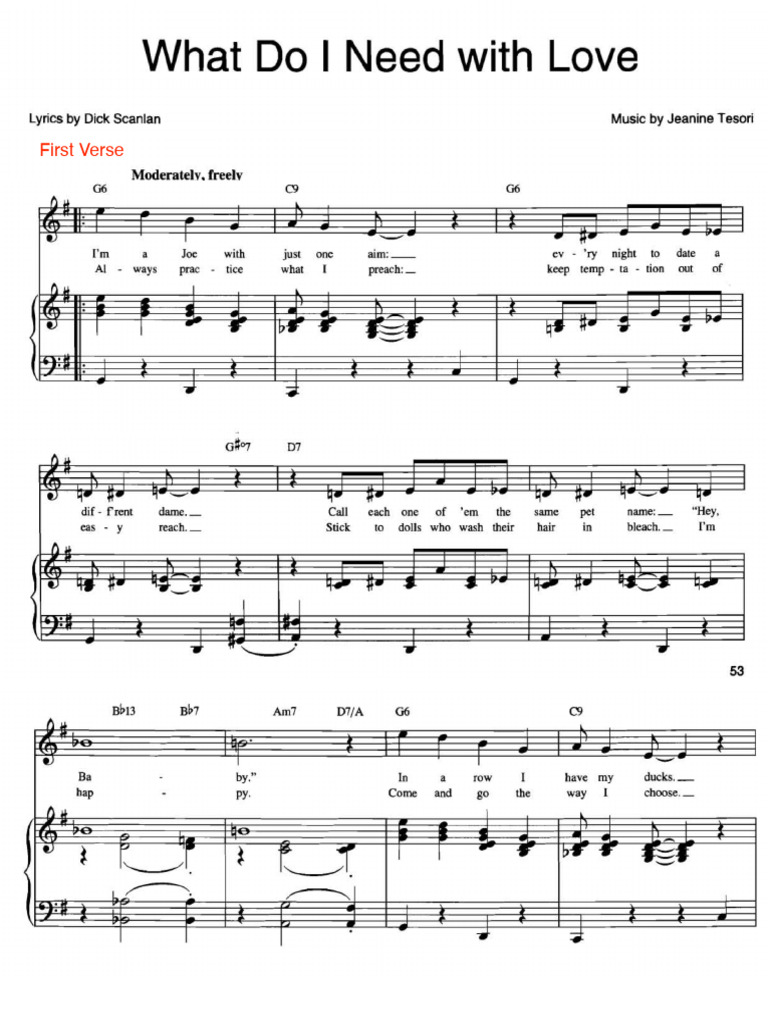 What Do I Need With Love Audition Cut PDF