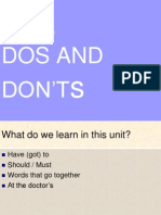 Unit 8. DOS AND DON - TS