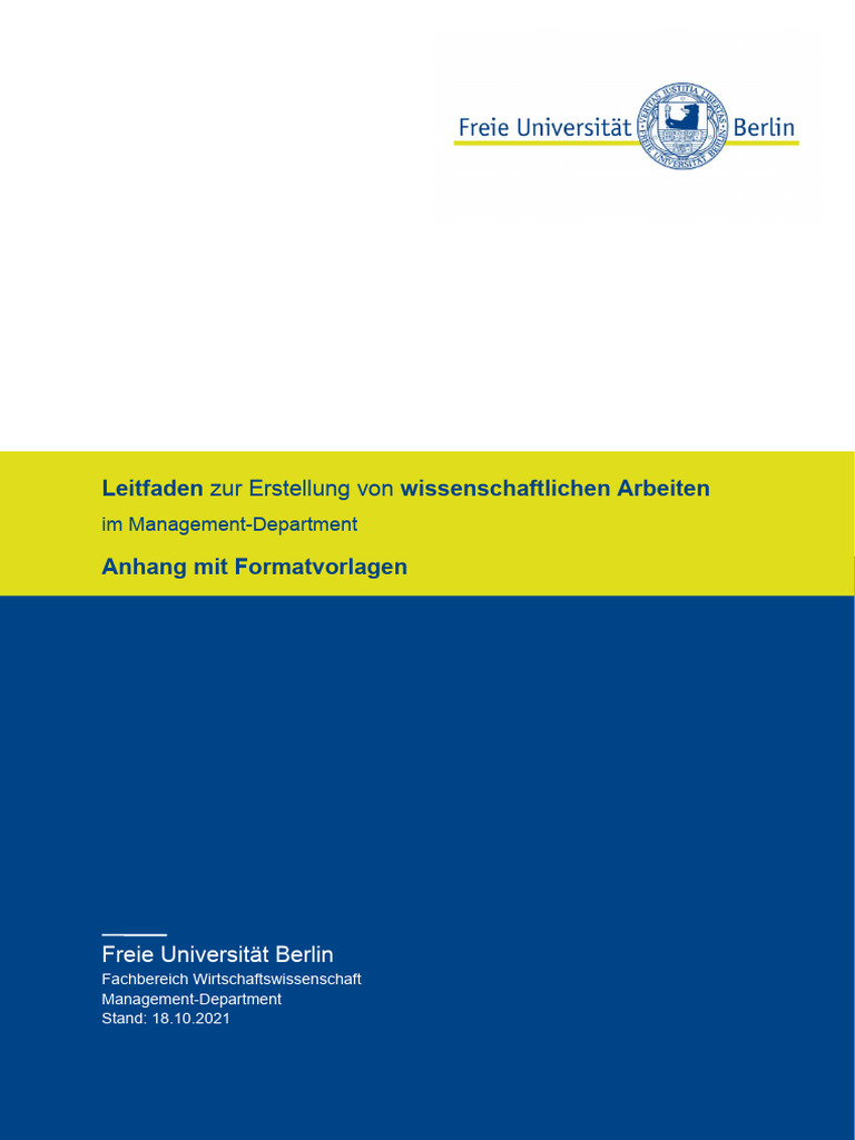 Anhang Mit Formatvorlagen - Leitfaden Wissenschaftlicher Arbeiten ...
