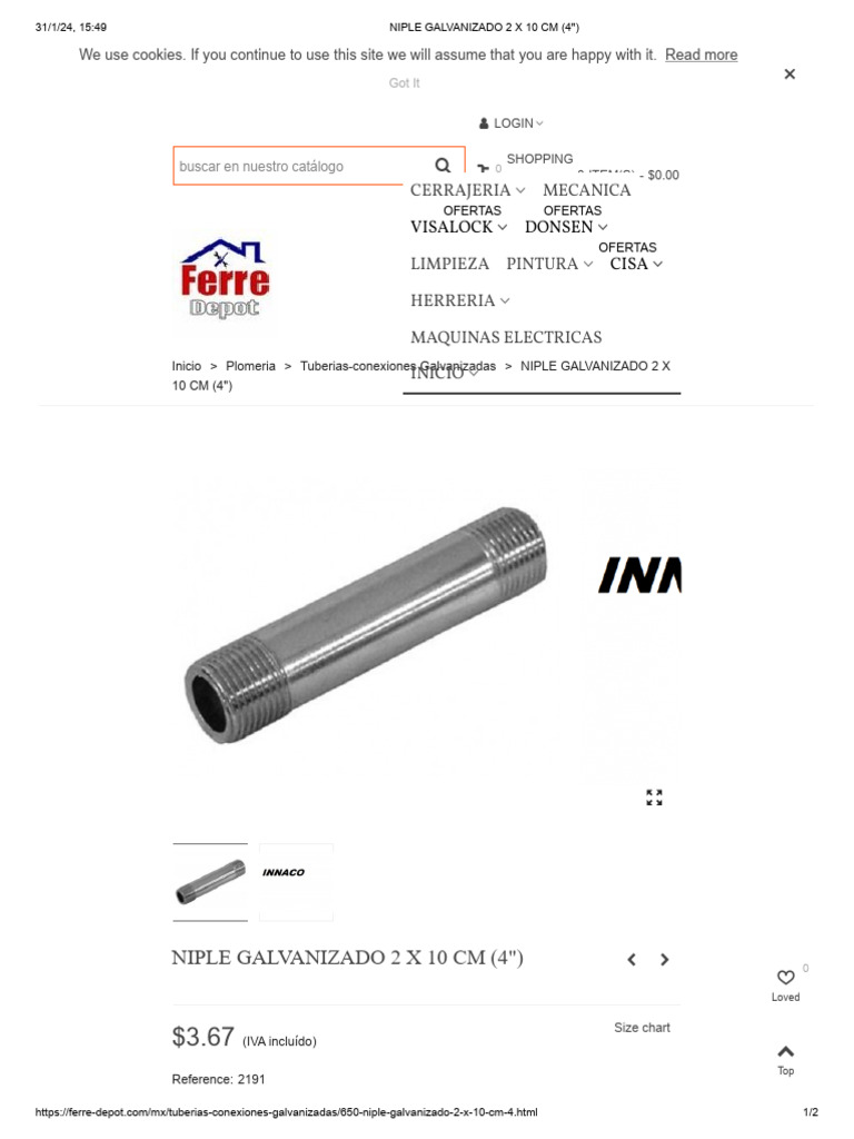 Niple galvanizado 2 x 10 cm 4 pdf