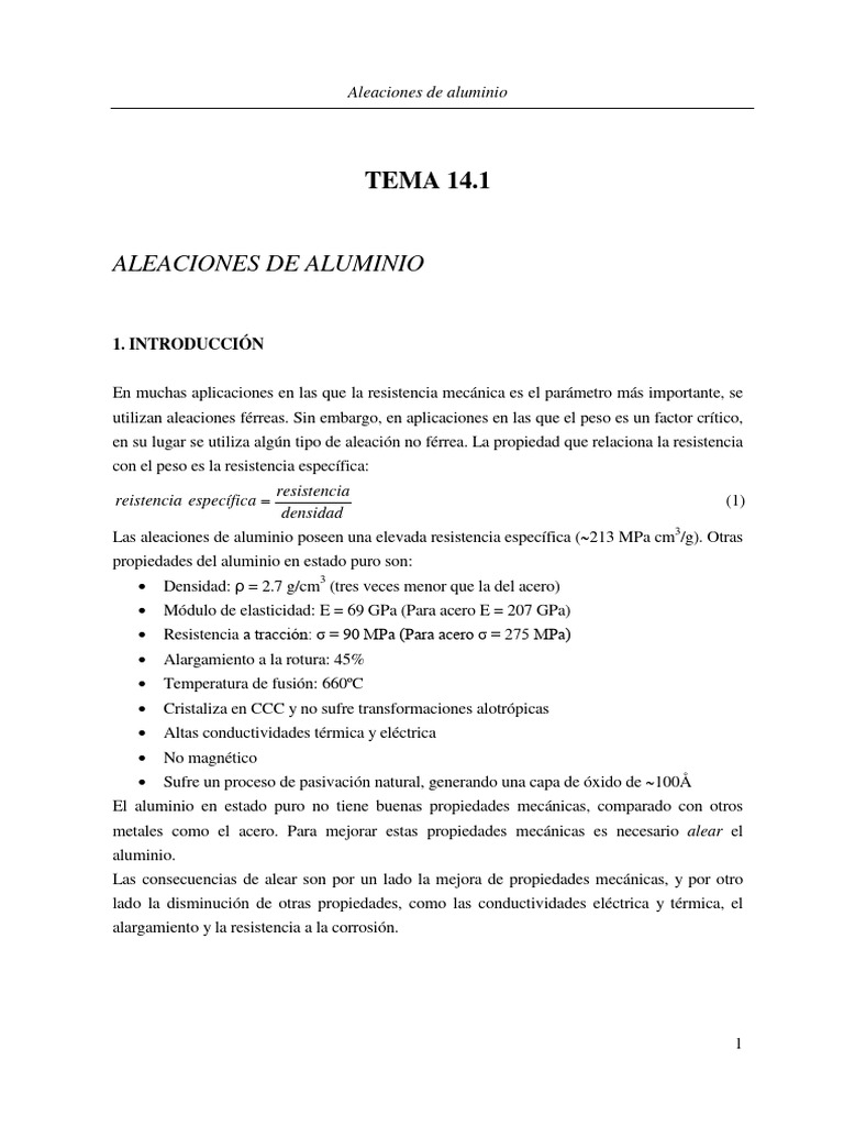 Aleaciones de Aluminio y sus Propiedades | PDF | Cobre | Aleación
