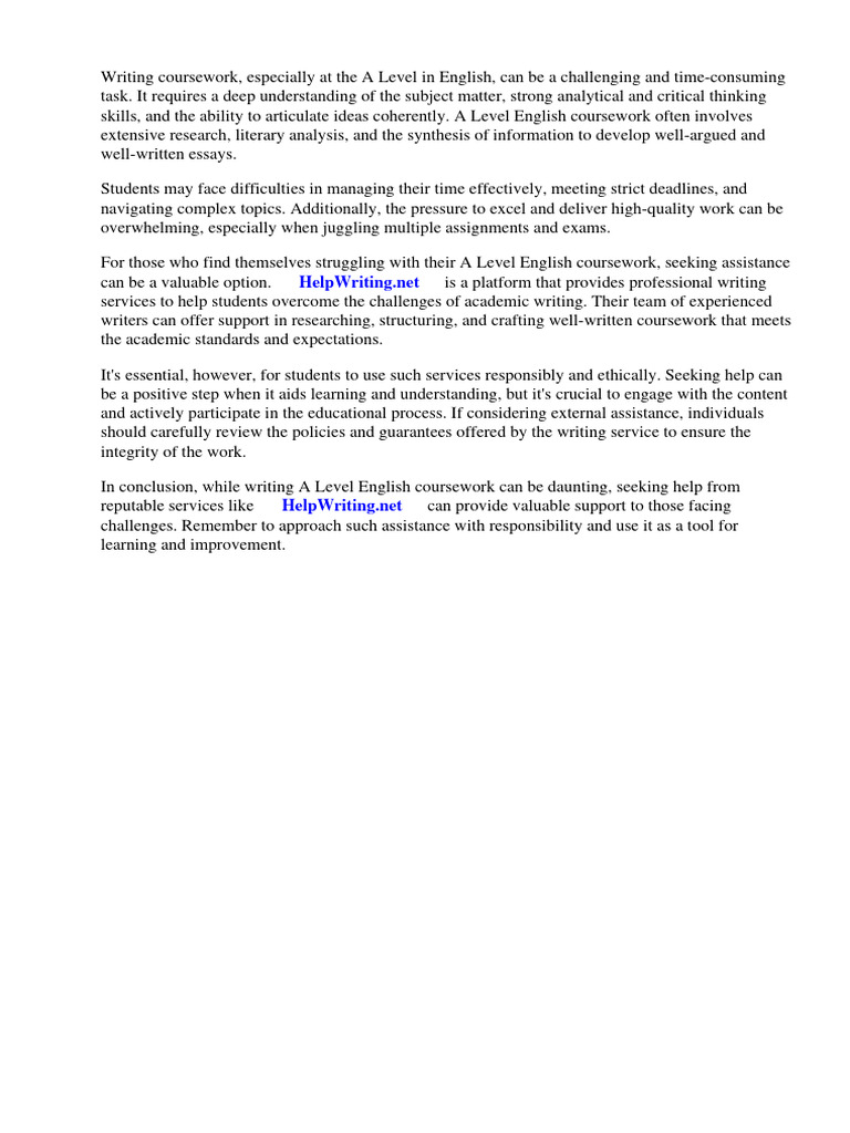 A Level English Coursework Help | PDF | Essays | Annotation