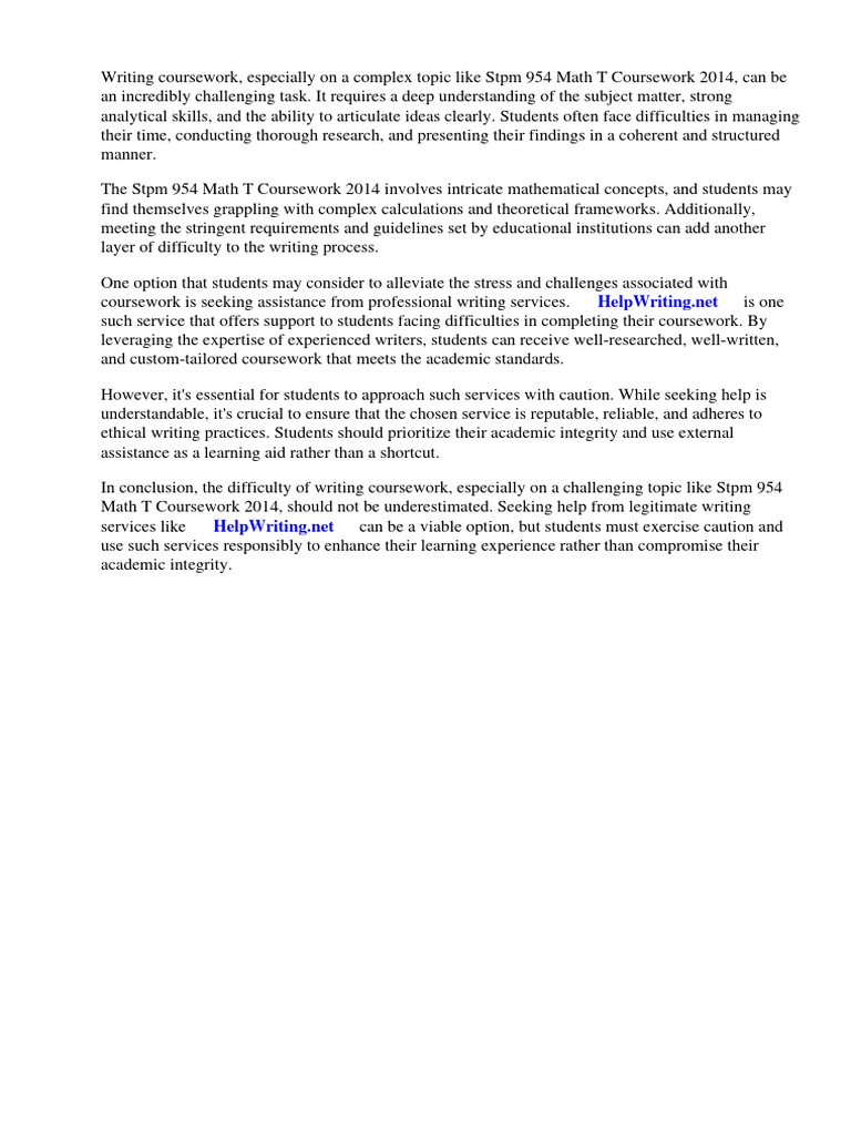 STPM 954 Math T Coursework 2014 | Download Free PDF | Mathematics ...