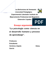 Ensayo Argumentativo Psicólogia