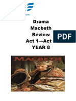 Drama Macbeth Review Act 1-Act 2 Year 8