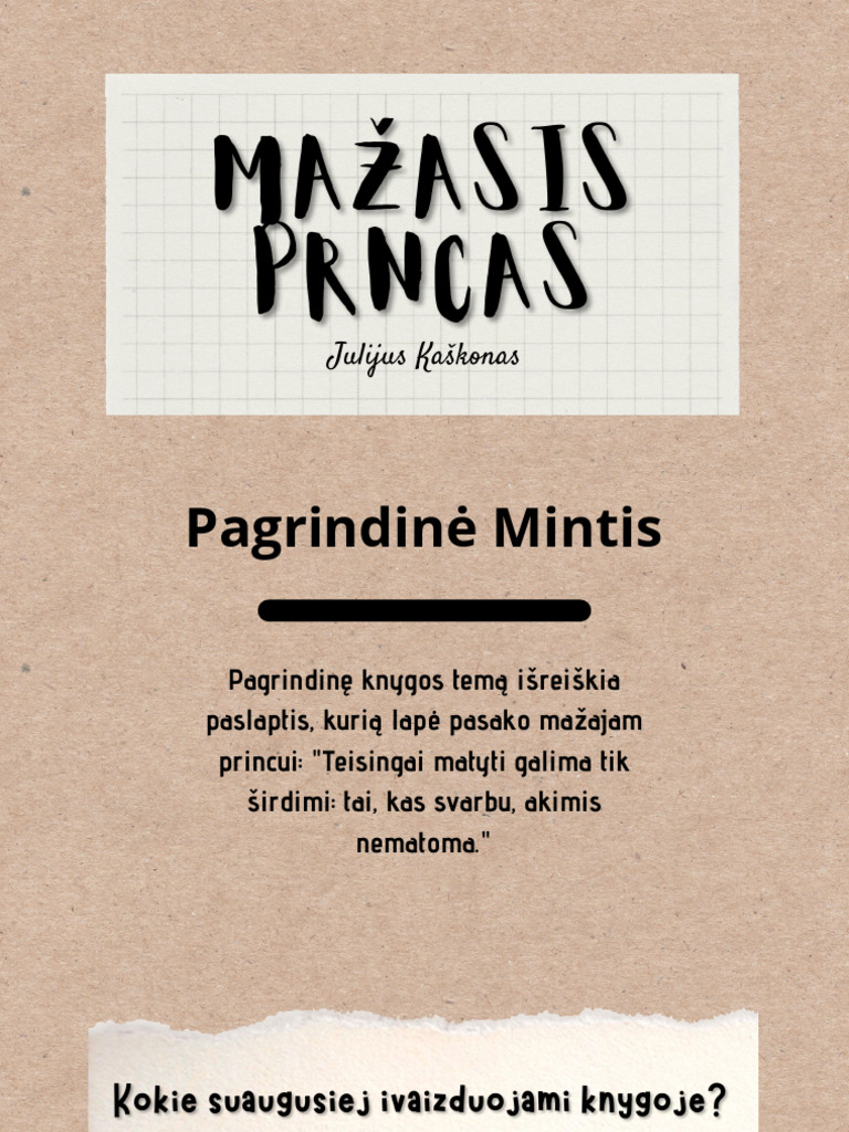 Mažojo Princo Pristatymas | PDF